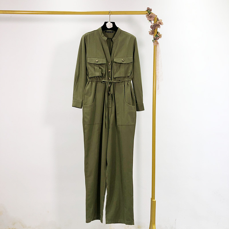 Μακρύ σαλοπέτα με κορδόνι στη μέση και τσέπες σε δύο χρώματα