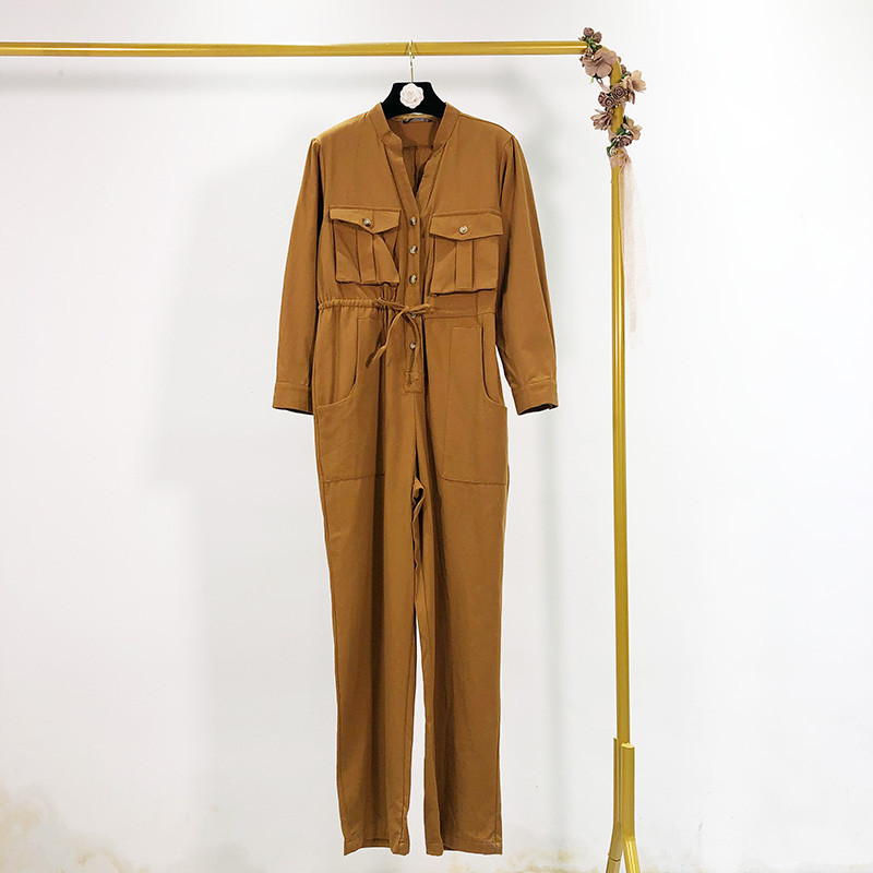 Μακρύ σαλοπέτα με κορδόνι στη μέση και τσέπες σε δύο χρώματα