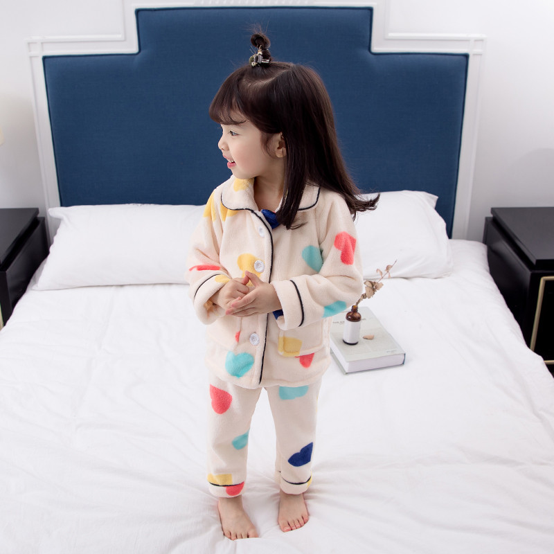 Pijamale copii cu nasturi si buzunare pentru fete