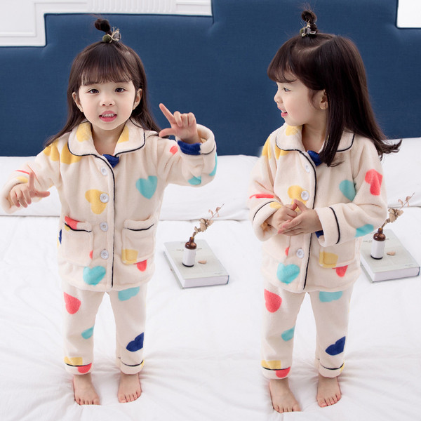 Παιδική πιτζάμες με κουμπιά και τσέπες για κορίτσια