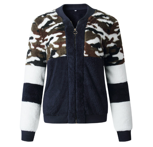 Καθημερινό χειμωνιάτικο φούτερ με φερμουάρ σε δύο χρώματα