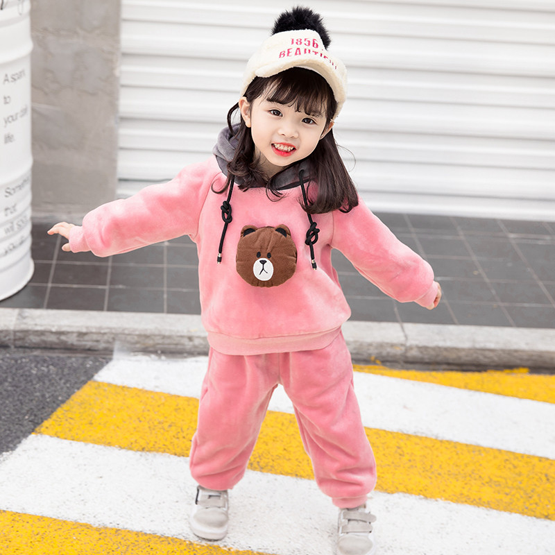 Set zilnic pentru copii în negru și roz pentru fete