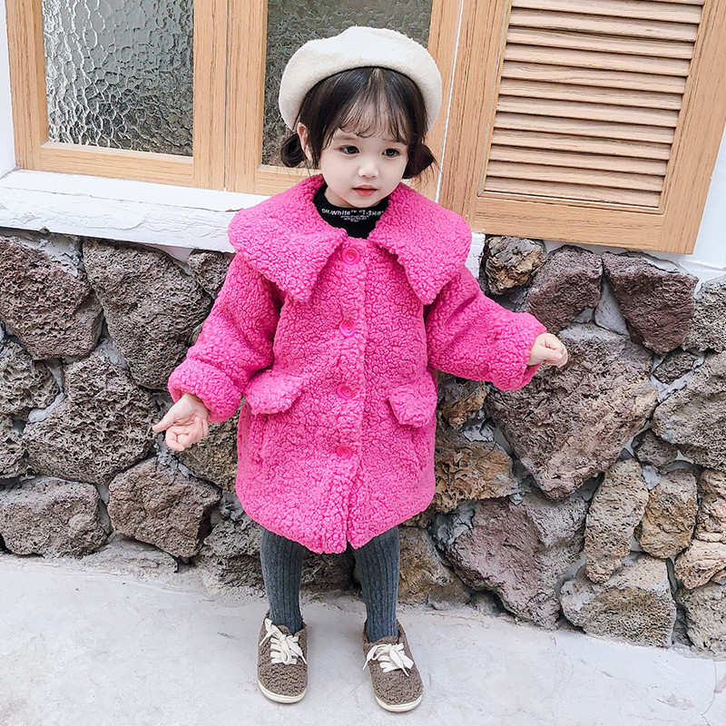 Κομψό παιδικό μπουφάν για κορίτσια σε ροζ και μπλε χρώμα  με τσέπες