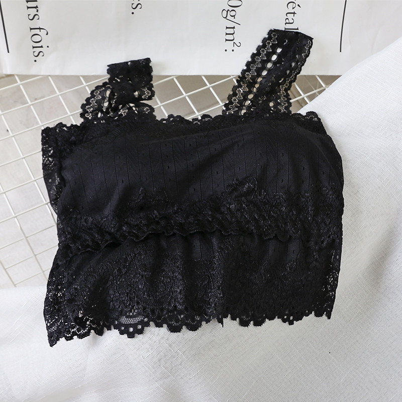 Bustiera de dama zilnica cu bretele late si dantela in mai multe culori