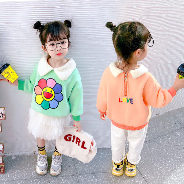 Детска блуза за момичета в два цвята с апликация