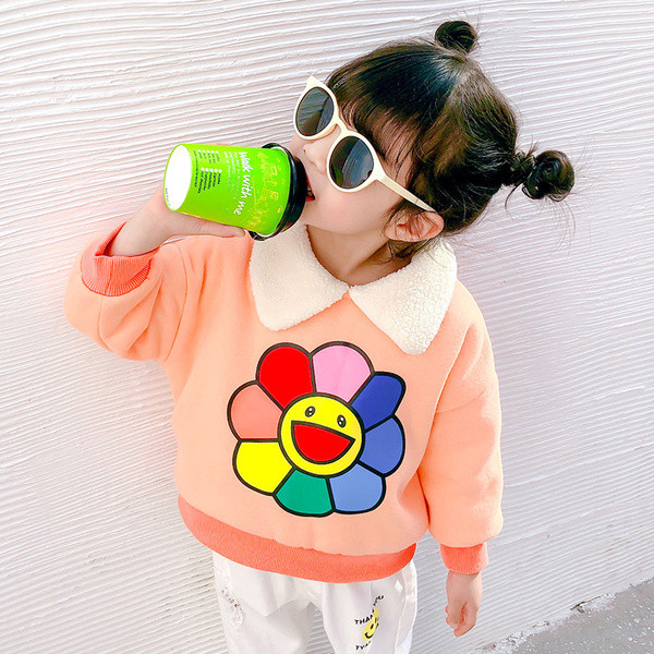 Детска блуза за момичета в два цвята с апликация