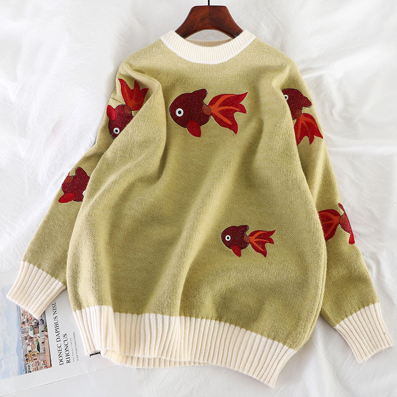 Pulover de iarna de dama model nou cu broderie in mai multe culori