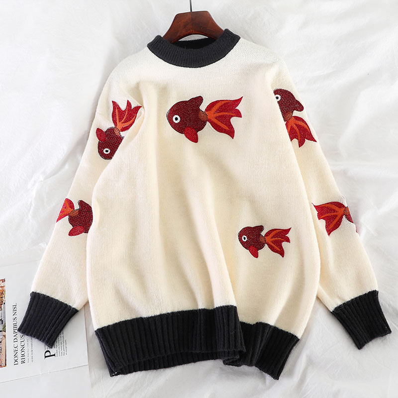 Pulover de iarna de dama model nou cu broderie in mai multe culori