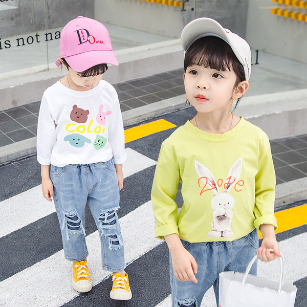 Детска блуза за момичета в три цвята с различни апликации