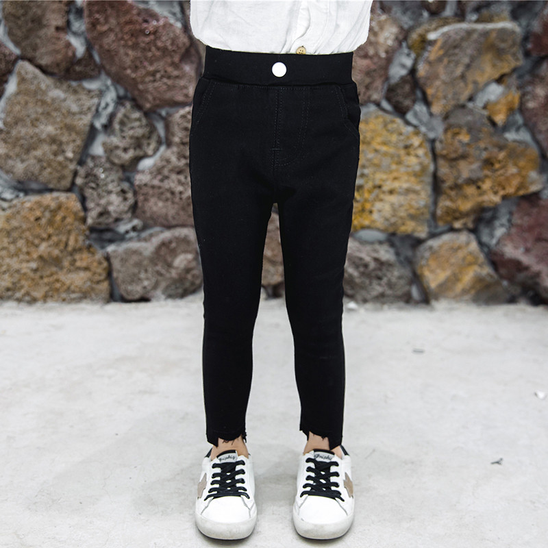 Μοντέρνο παιδικό  παντελόνι σε  μαύρο χρώμα για κορίτσια