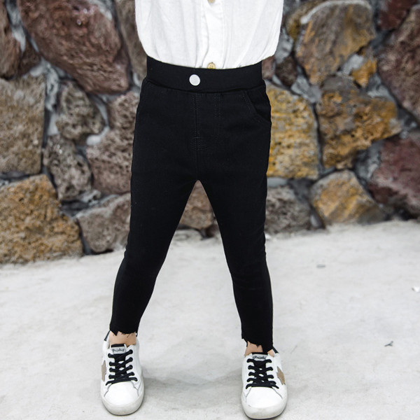 Модерен детски панталон в черен цвят за момичета