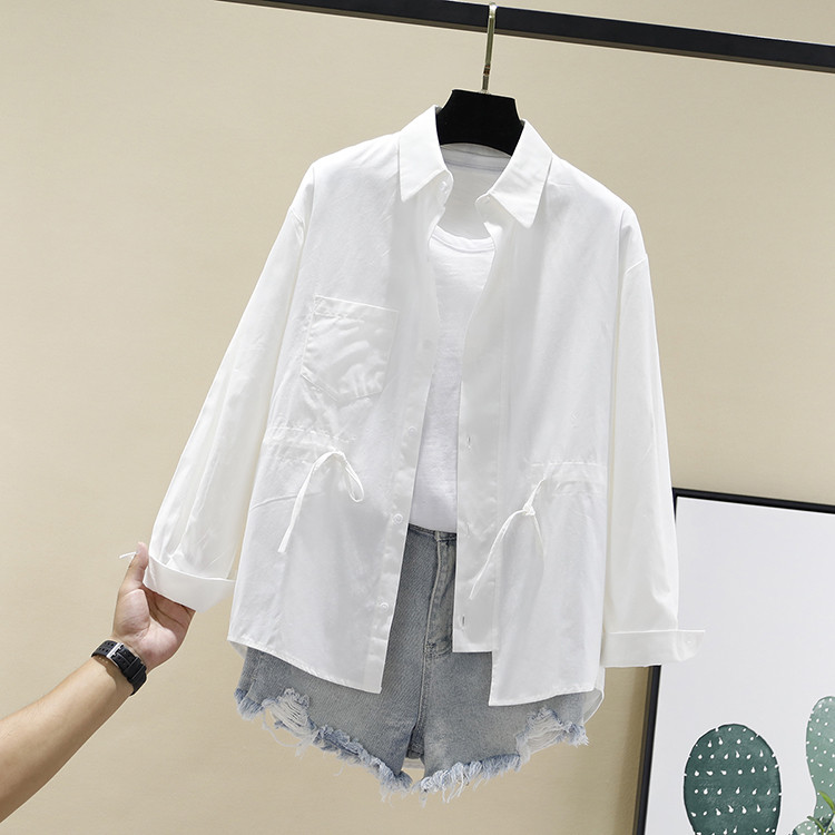 Modern női ing klasszikus gallérral és derékkötővel több színben