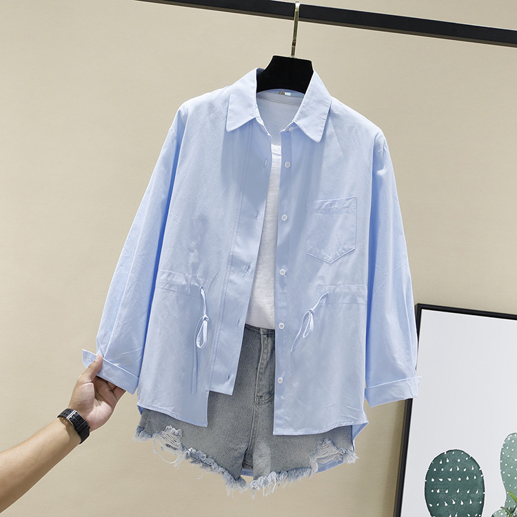 Modern női ing klasszikus gallérral és derékkötővel több színben