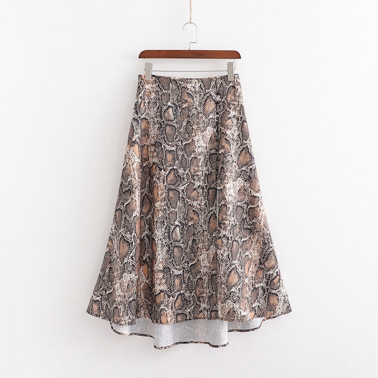 Fusta lunga de dama cu crapa si imprimeu animal