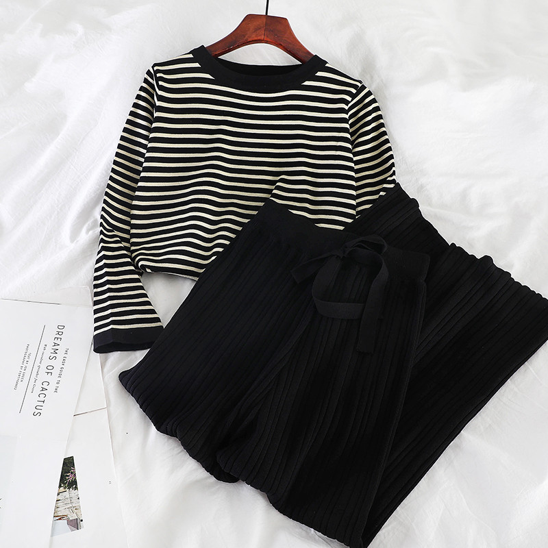 Set modern pentru femei din două părți în negru și bej