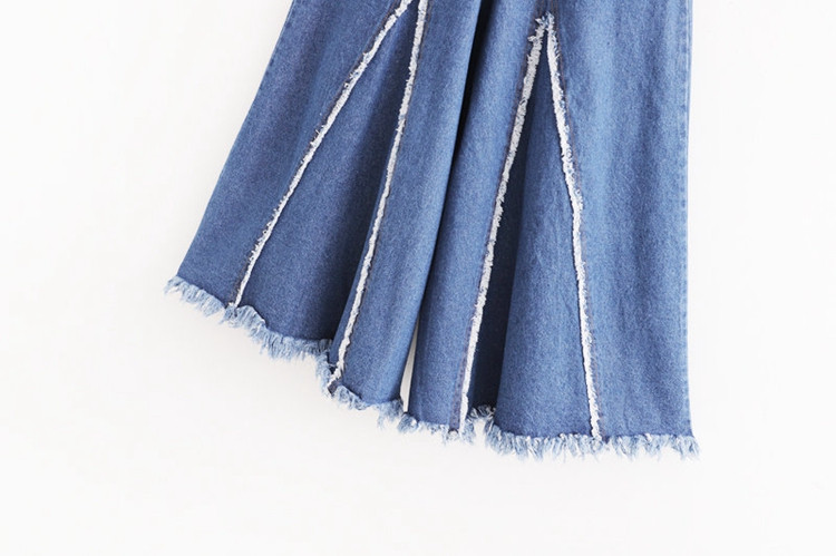 Blugi de dama - model larg cu talie inalta