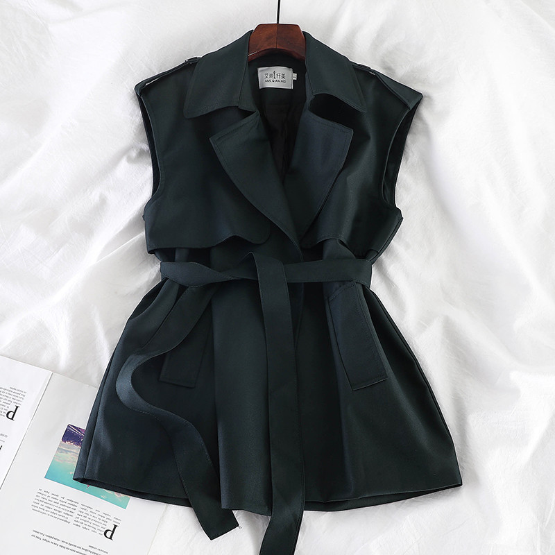 Stílusos női mellény zsebekkel és övvel több színben