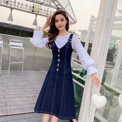 Női topikus farmer ruha kék színben