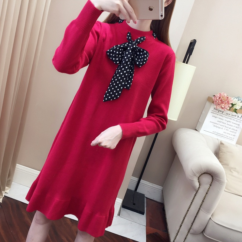 Κομψό γυναικείο φόρεμα σε τρία χρώματα με μακρύ μανίκι - μακρύ μανίκι