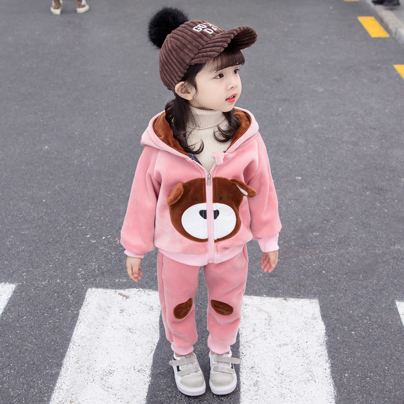 Casual παιδικό σετ  σε γκρι και ροζ  χρώμα για κορίτσια