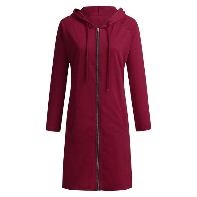 Hanorac zilnic de dama cu fermoar si gluga in mai multe culori