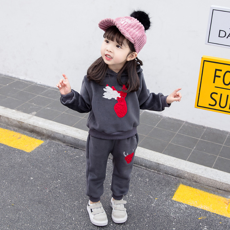 Casual παιδικό σετ σε κόκκινο και γκρι για  κορίτσια