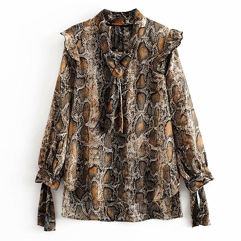 Camasa de dama eleganta model asimetric cu model animal