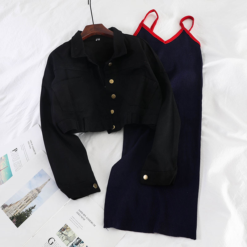 Női alkalmi szett, két színben kabáttal és ruhával