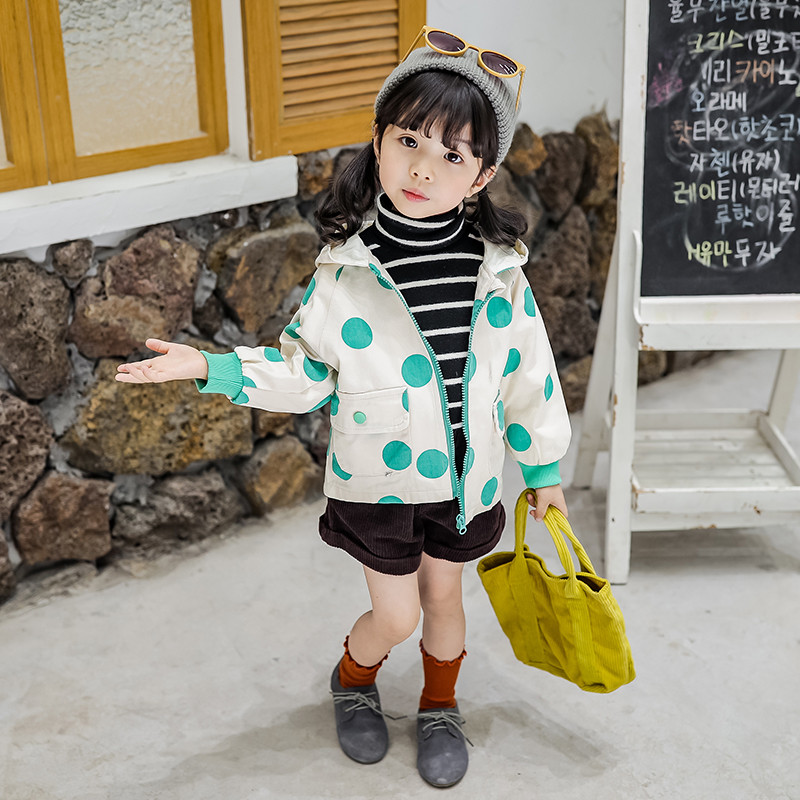 Μοντέρνο παιδικό μπουφάν για κορίτσια σε δύο χρώματα με τσέπες και φερμουάρ