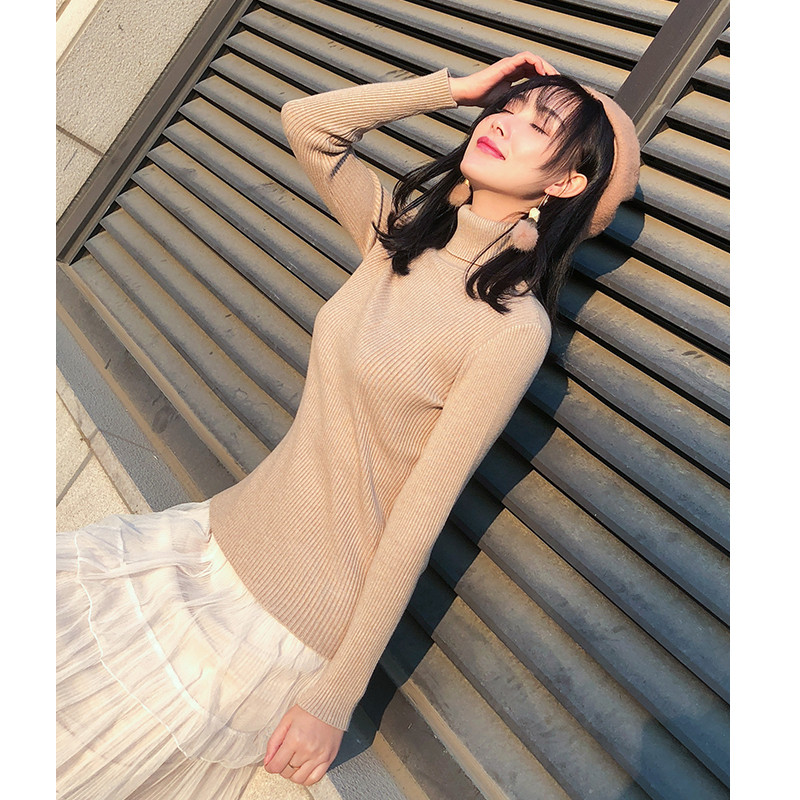 Új modell korszerű női pulóver magas gallérral több színben