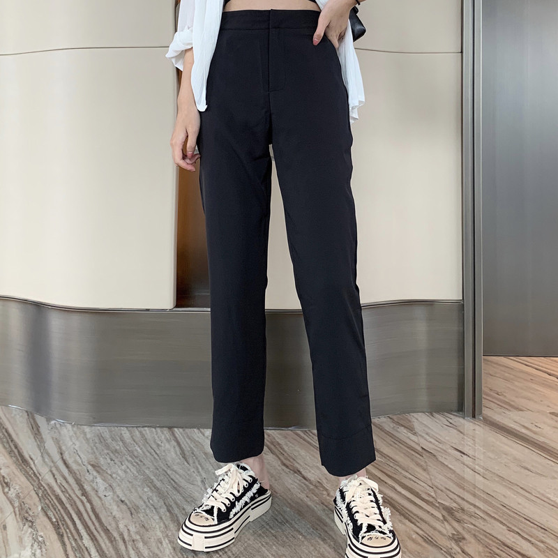 Дамски ежедневен панталон с висока талия - прав модел