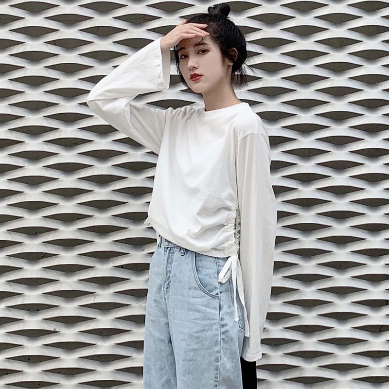 Bluza dama - model simplu cu cravate in alb, negru si gri