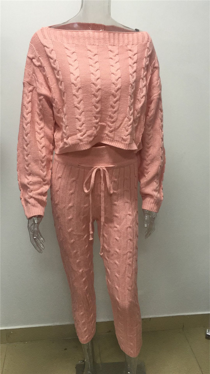 Set tricotat pentru femei modern din două părți în două culori