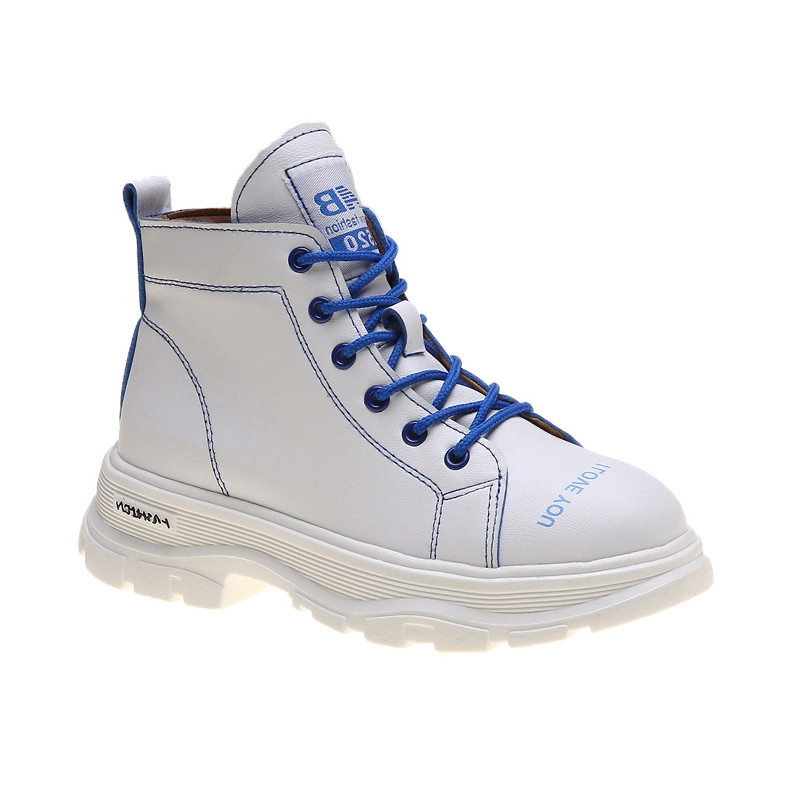 Ghete de dama moderne cu sireturi in alb