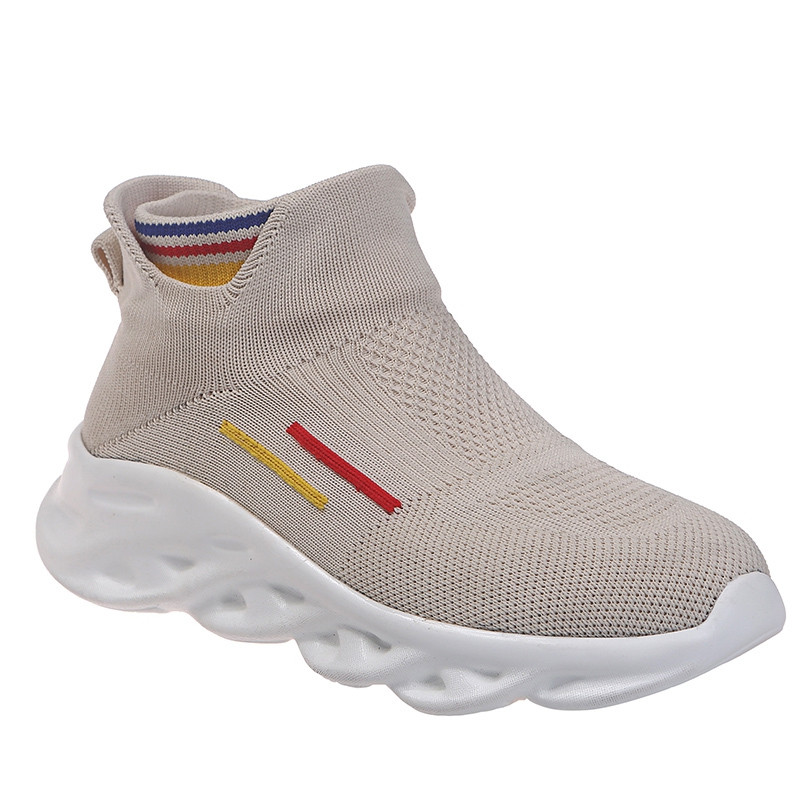 Tenisi casual dama fara inchidere in negru si bej