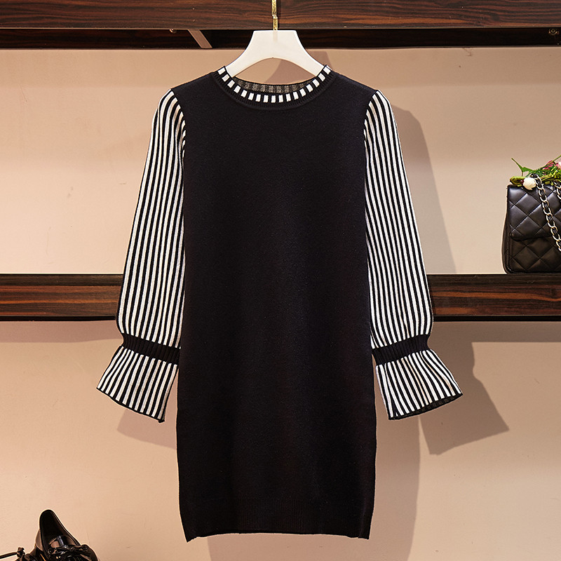 Νέο μοντέλο γυναικείο φόρεμα με O-λαιμός σε μαύρο χρώμα