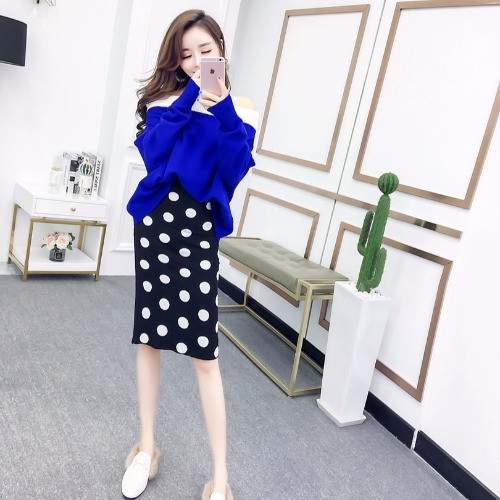 Set de bluza si fusta de dama in doua culori