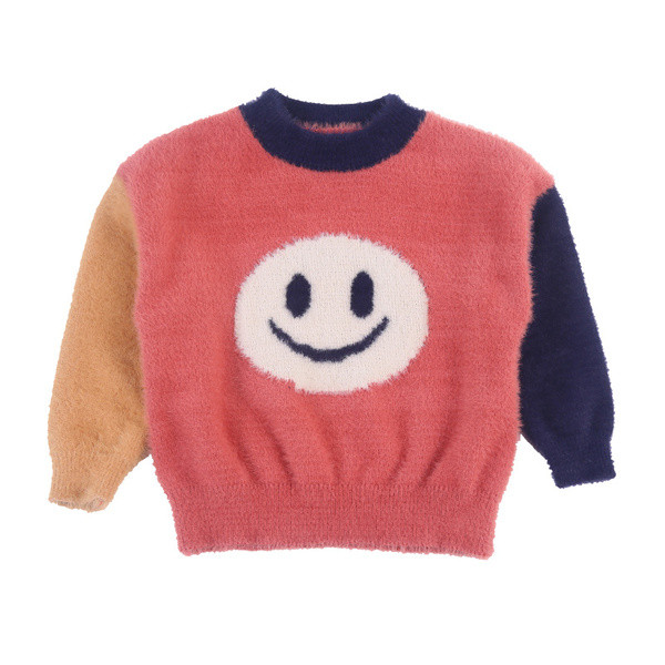 Нов модел детски пуловер за момичета с О-образно деколте