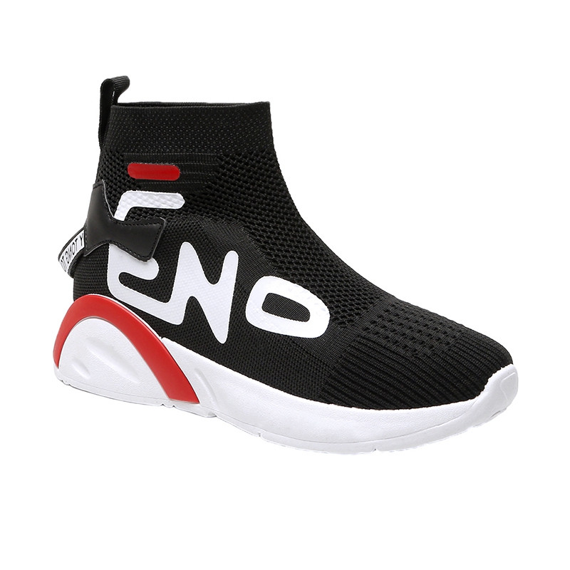 Tenisi casual dama cu talpa plate in alb si negru