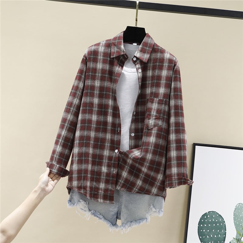 Casual γυναικείο  καρό πουκάμισο σε διάφορα χρώματα