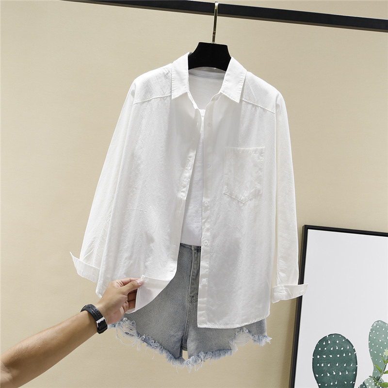 Κομψό γυναικείο πουκάμισο  με τσέπη και  μακρύ μανίκι - πολλά χρώματα