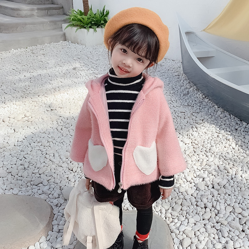 Μοντέρνο παιδικό μπουφάν σε λευκό και ροζ χρώμα για  κορίτσια