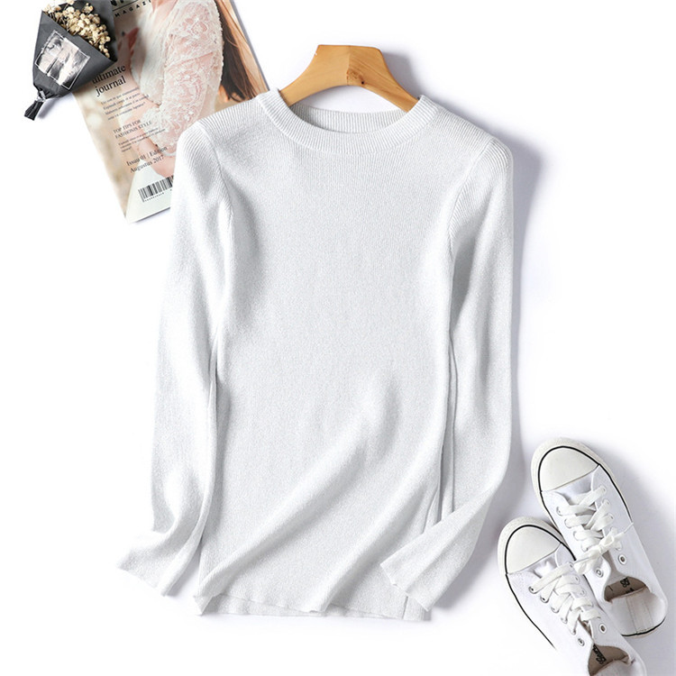 Pulover de dama modern cu decolteu O si maneci lungi in mai multe culori