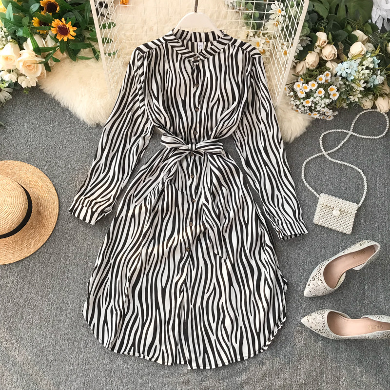 Rochie de dama casual tip camasa cu nasturi si cravate in mai multe culori