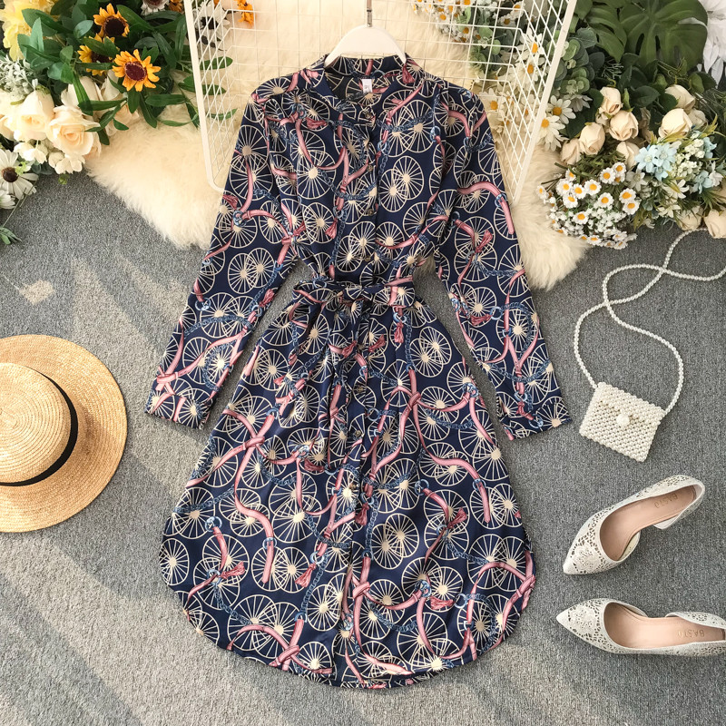 Rochie de dama casual tip camasa cu nasturi si cravate in mai multe culori