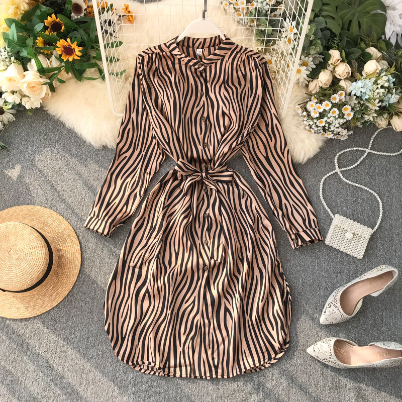 Rochie de dama casual tip camasa cu nasturi si cravate in mai multe culori