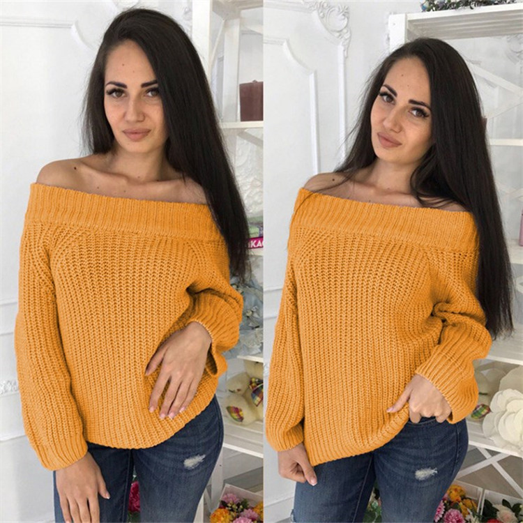 Μοντέρνο γυναικείο πουλόβερ με μανίκια πτώσης σε διάφορα χρώματα