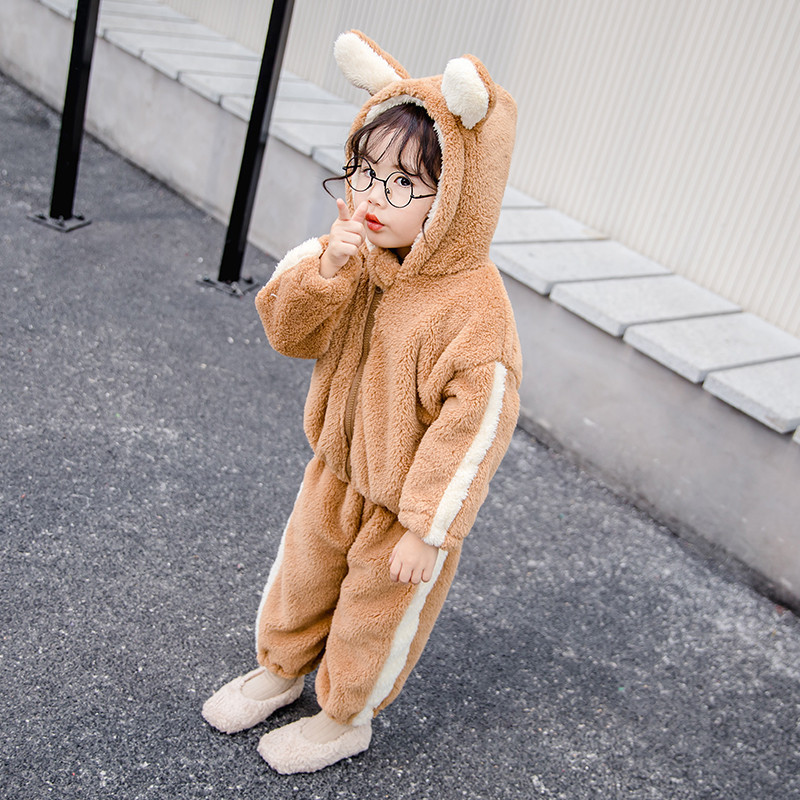 Set copii cu fermoar si element 3D in doua culori pentru fete