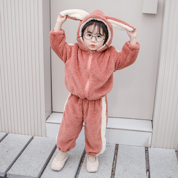 Set copii cu fermoar si element 3D in doua culori pentru fete