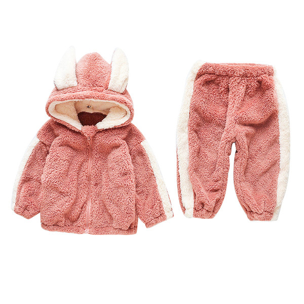 Children`s set with zipper and 3D element in two colors for girls